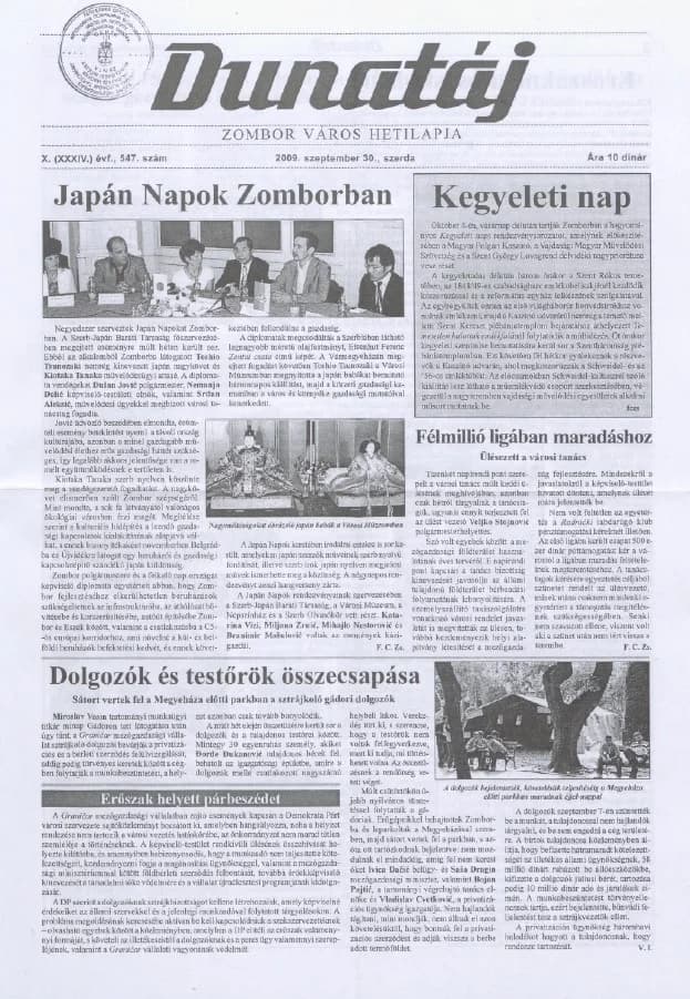 Dunatáj, 11. évf. 2009. szeptember 30. 547. sz.