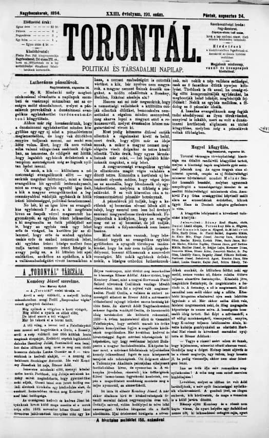 Torontál, 23. évf. 1894. augusztus 24. 193. sz.