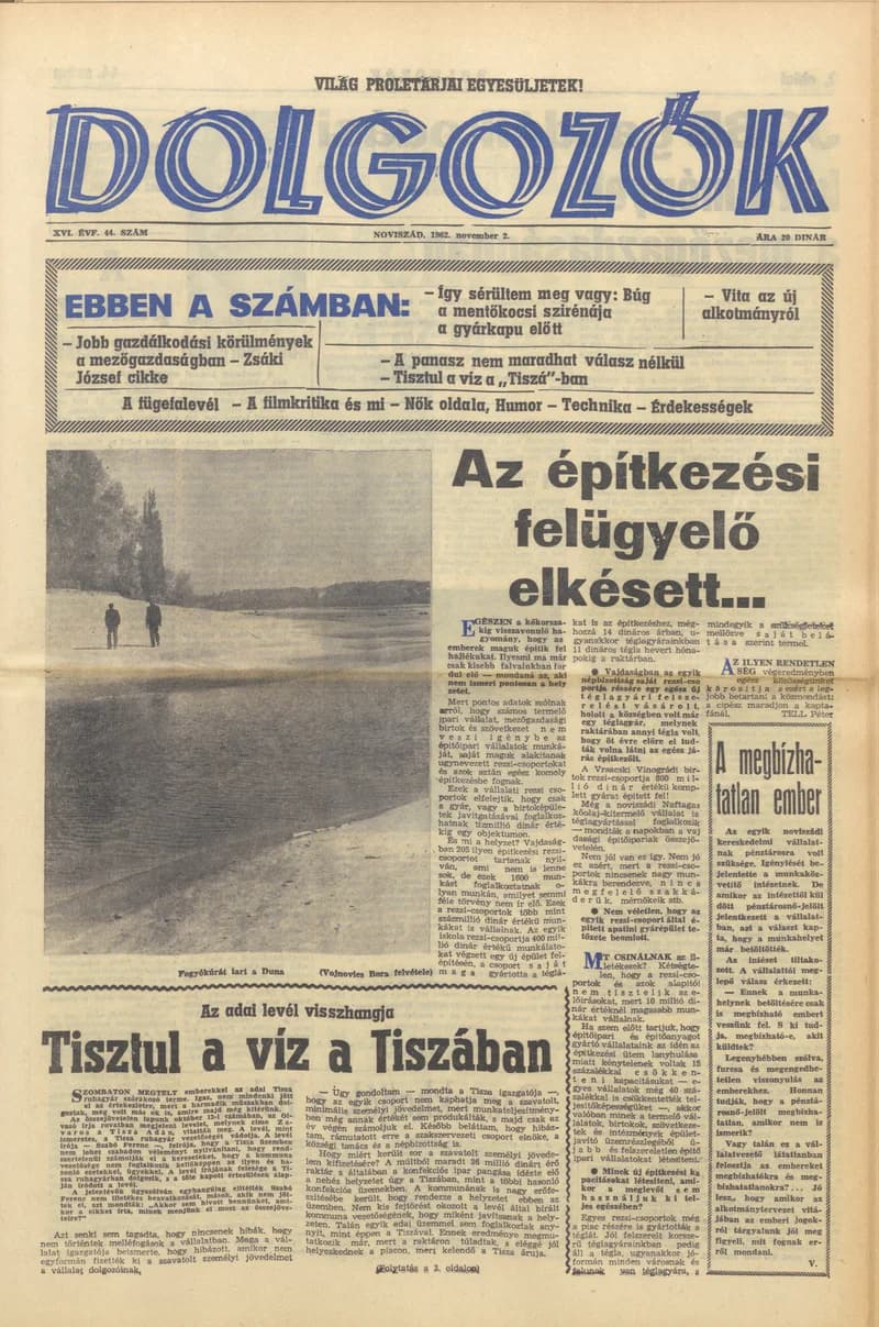 Dolgozók, 16. évf. 1962. november 2. 44. sz.