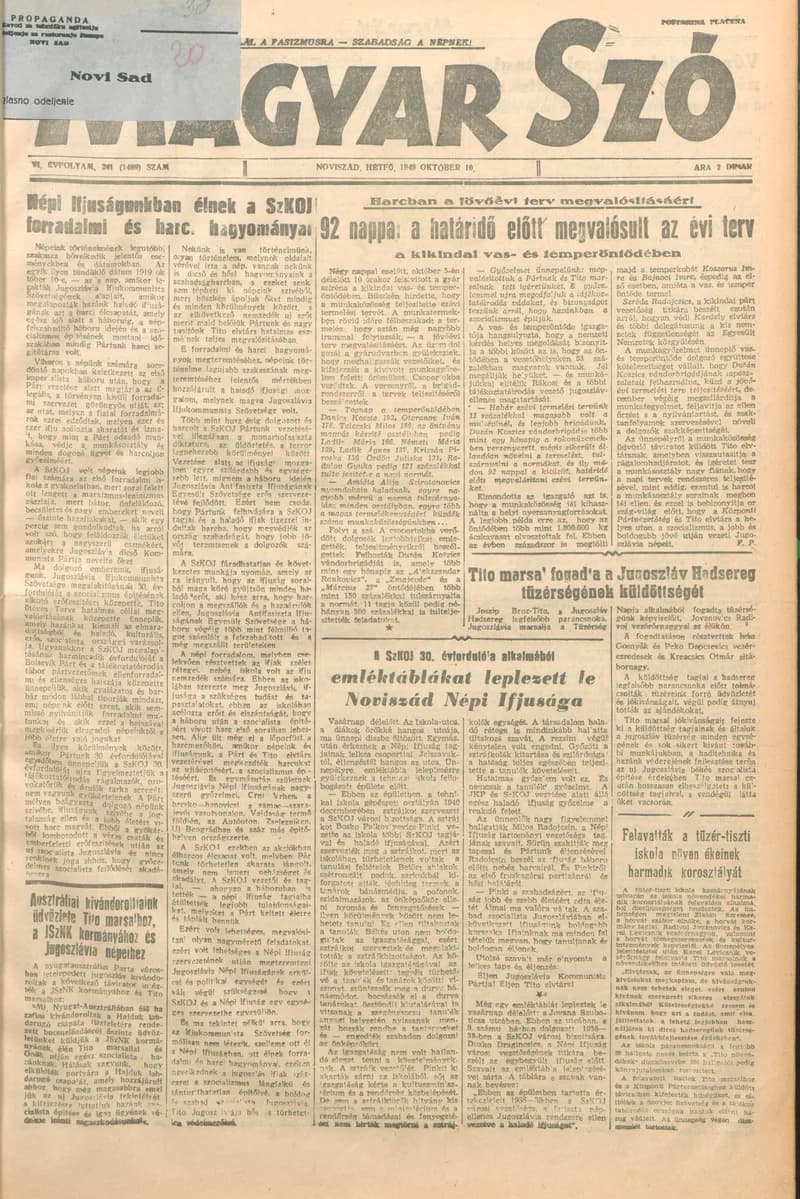 Magyar Szó, 6. évf. 1949. október 10. 241. sz. 1–4. oldal