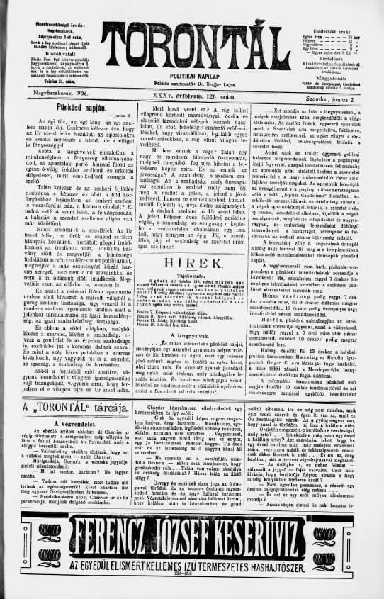 Torontál, 35. évf. 1906. június 2. 126. sz.