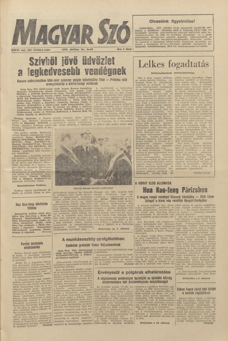 Magyar Szó, 36. évf. 1979. október 16. 285. sz. 1–20. oldal