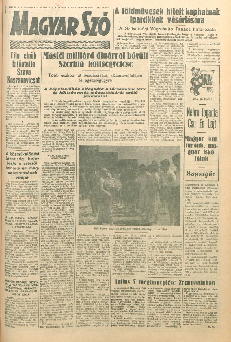 Magyar Szó, 11. évf. 1954. június 26. 171. sz. 1–8. oldal