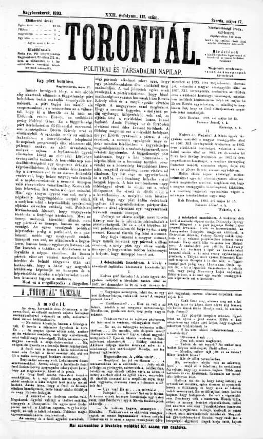 Torontál, 22. évf. 1893. május 17. 112. sz.