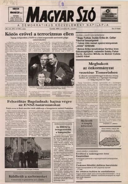 Magyar Szó, 59. évf. 2002. november 23. 278. sz. 1–16. oldal
