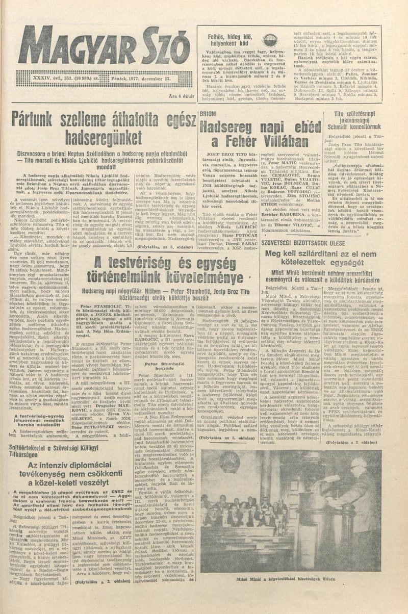 Magyar Szó, 34. évf. 1977. december 23. 351. sz.