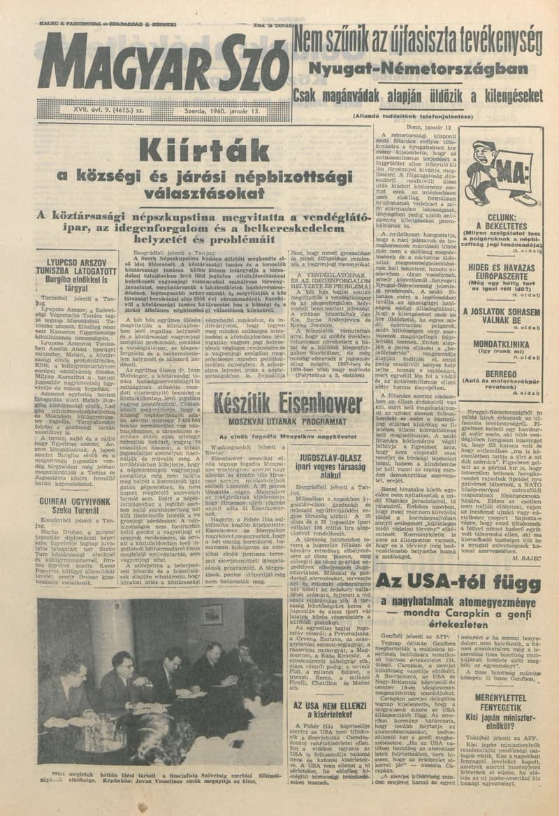 Magyar Szó, 17. évf. 1960. január 13. 9. sz. 1–22. oldal