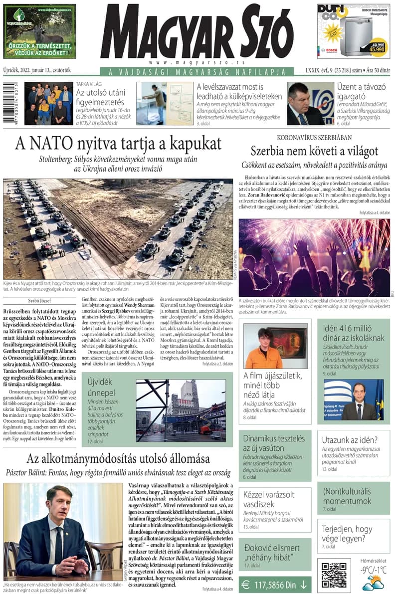 Magyar Szó, 79. évf. 2022. január 13. 9. sz. 1–20. oldal
