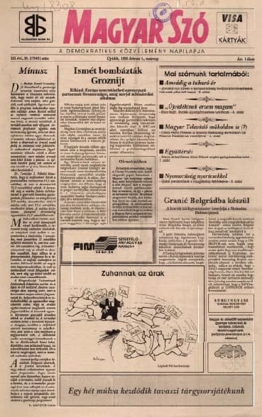 Magyar Szó, 52. évf. 1995. február 5. 29. sz. 1–24. oldal