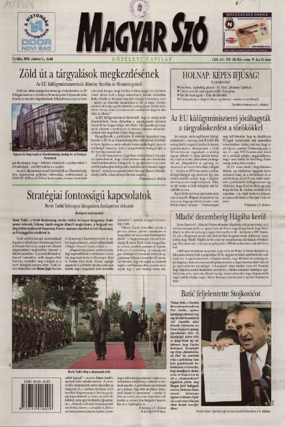 Magyar Szó, 62. évf. 2005. október 4. 233. sz. 1–20. oldal