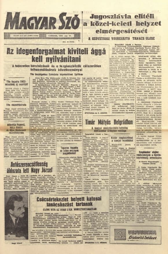Magyar Szó, 26. évf. 1969. augusztus 28. 237. sz. 1–16. oldal