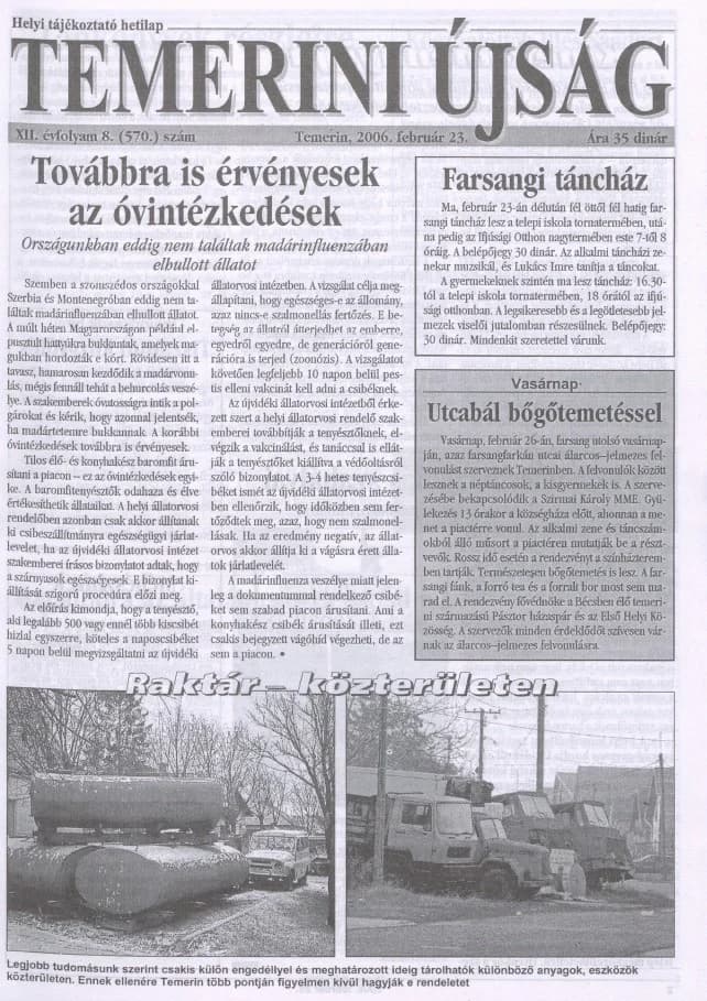 Temerini Újság, 12. évf. 2006. február 23. 8. sz.