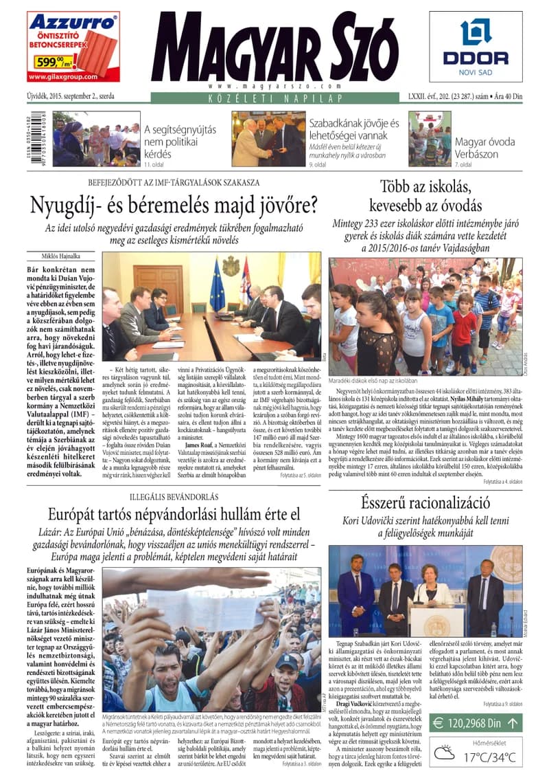 Magyar Szó, 72. évf. 2015. szeptember 2. 202. sz. 1–16. oldal