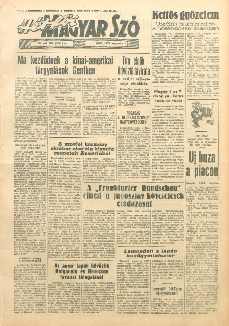 Magyar Szó, 12. évf. 1955. augusztus 1. 207. sz. 1–12. oldal