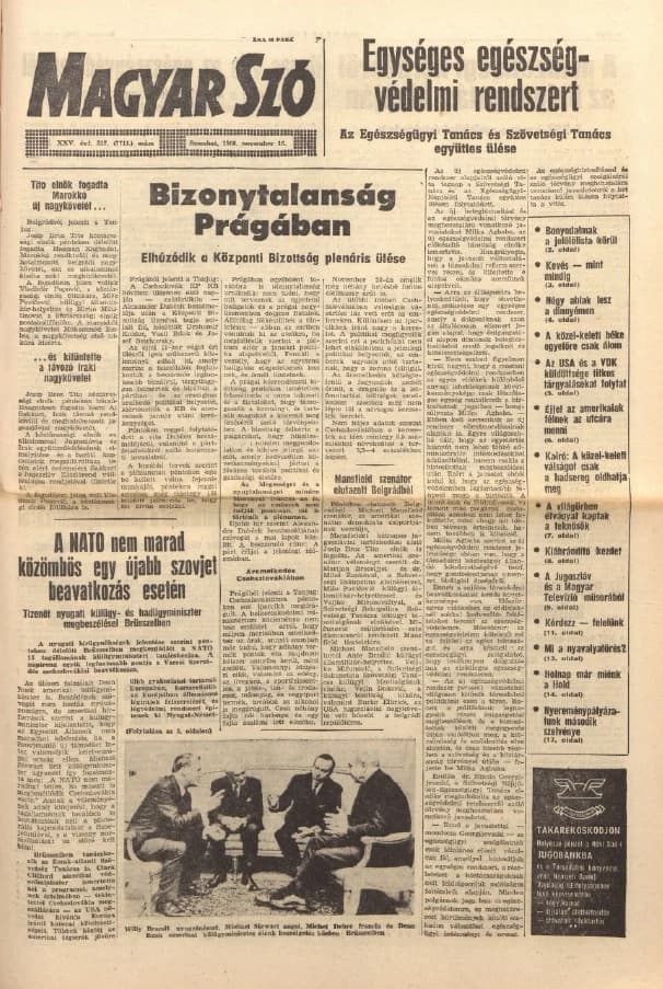 Magyar Szó, 25. évf. 1968. november 16. 317. sz. 1–20. oldal