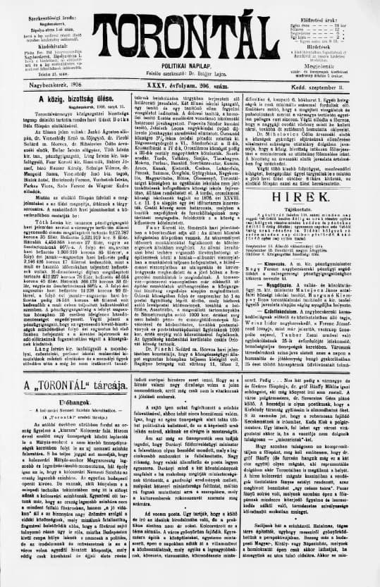 Torontál, 35. évf. 1906. szeptember 11. 206. sz.