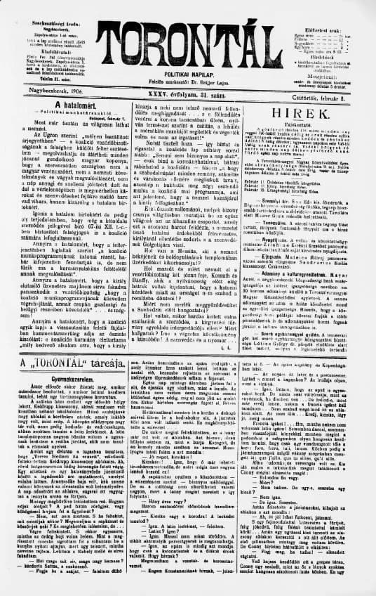 Torontál, 35. évf. 1906. február 8. 31. sz.
