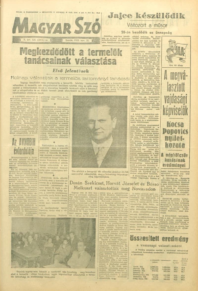 Magyar Szó, 10. évf. 1953. november 25. 325. sz. 1–8. oldal