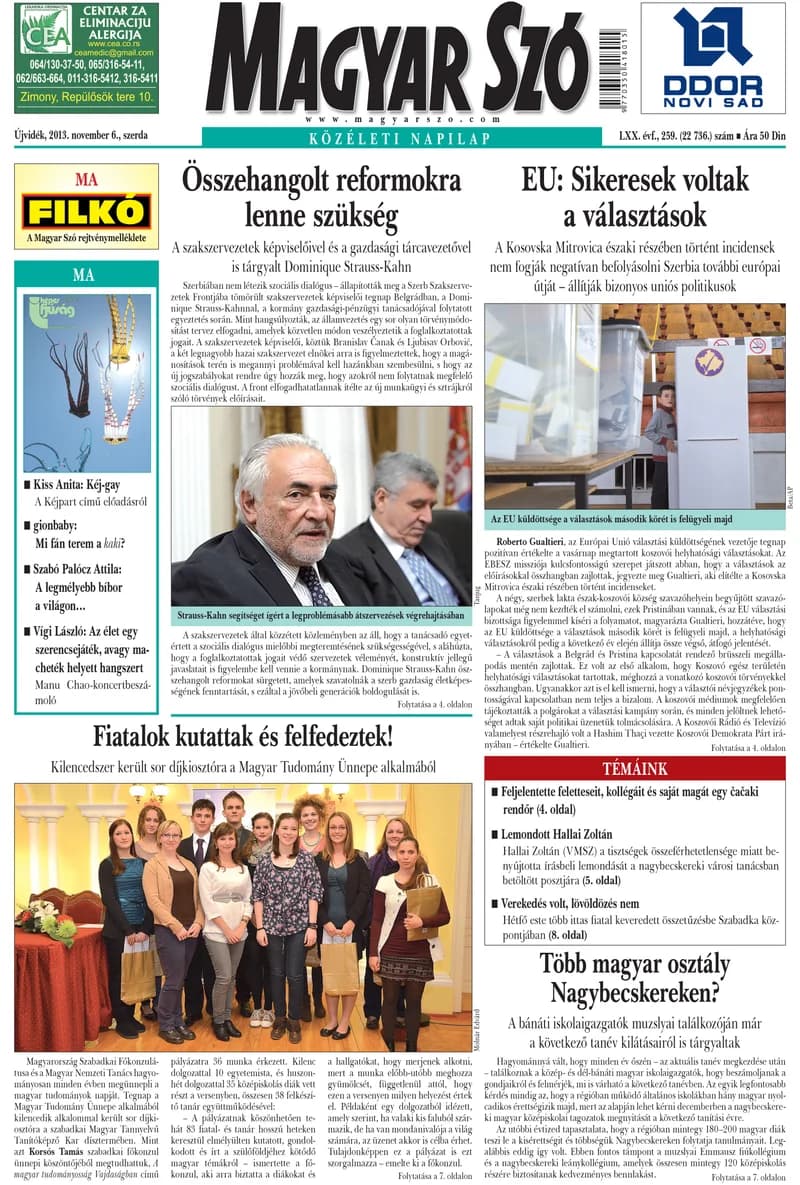 Magyar Szó, 70. évf. 2013. november 6. 259. sz. 1–20. oldal
