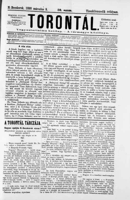 Torontál, 19. évf. 1890. március 9. 10. sz.