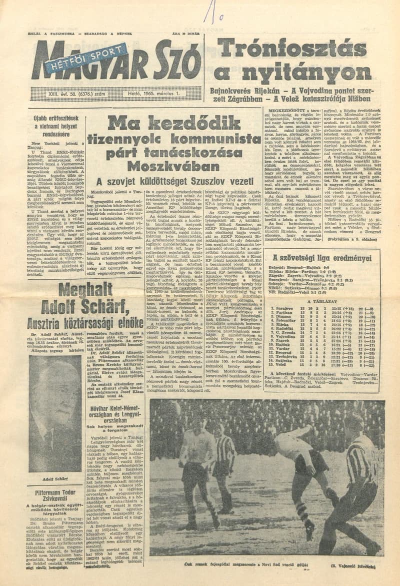 Magyar Szó, 22. évf. 1965. március 1. 58. sz. 1–14. oldal