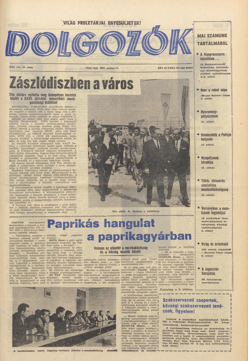 Dolgozók, 22. évf. 1968. május 17. 20. sz.
