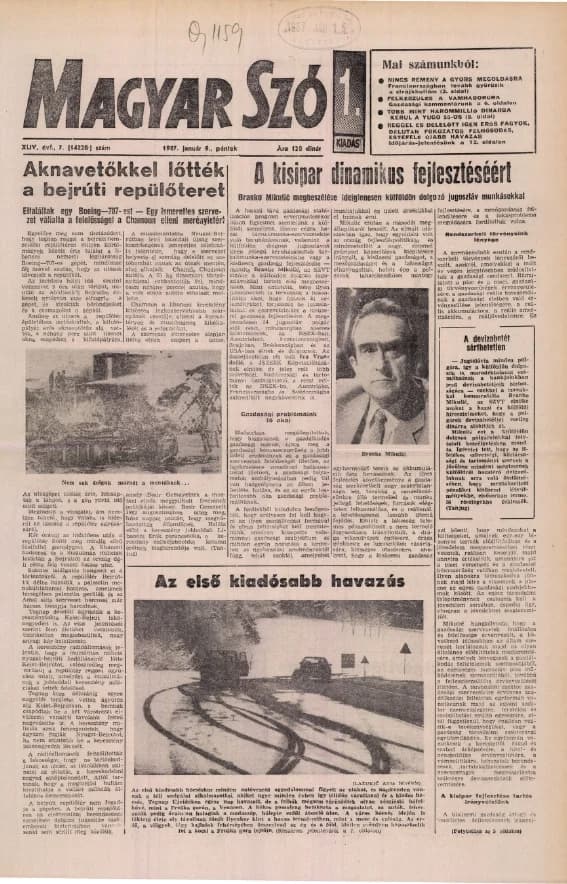 Magyar Szó, 44. évf. 1987. január 9. 7. sz. 1–24. oldal