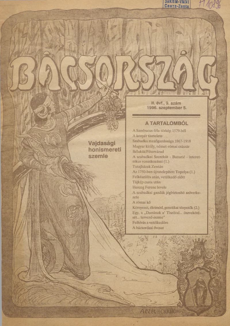 Bácsország, 2. évf. 1996. szeptember 5. 9. sz.