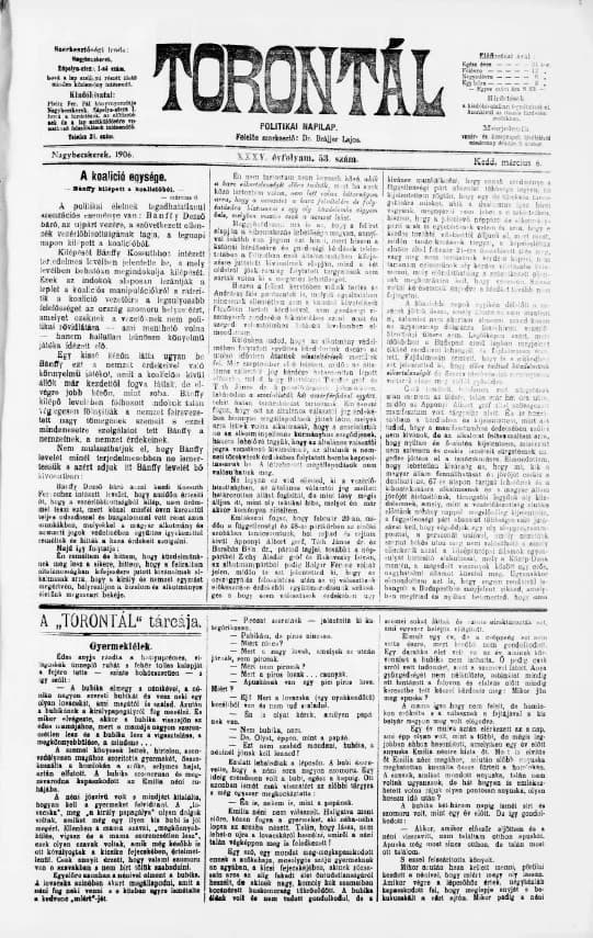 Torontál, 35. évf. 1906. március 6. 53. sz.