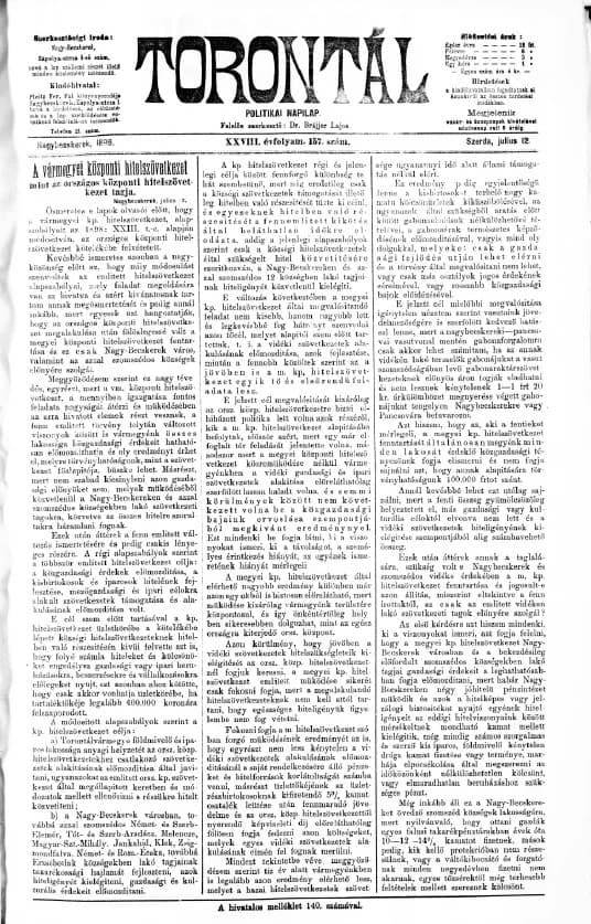 Torontál, 28. évf. 1899. július 12. 157. sz.