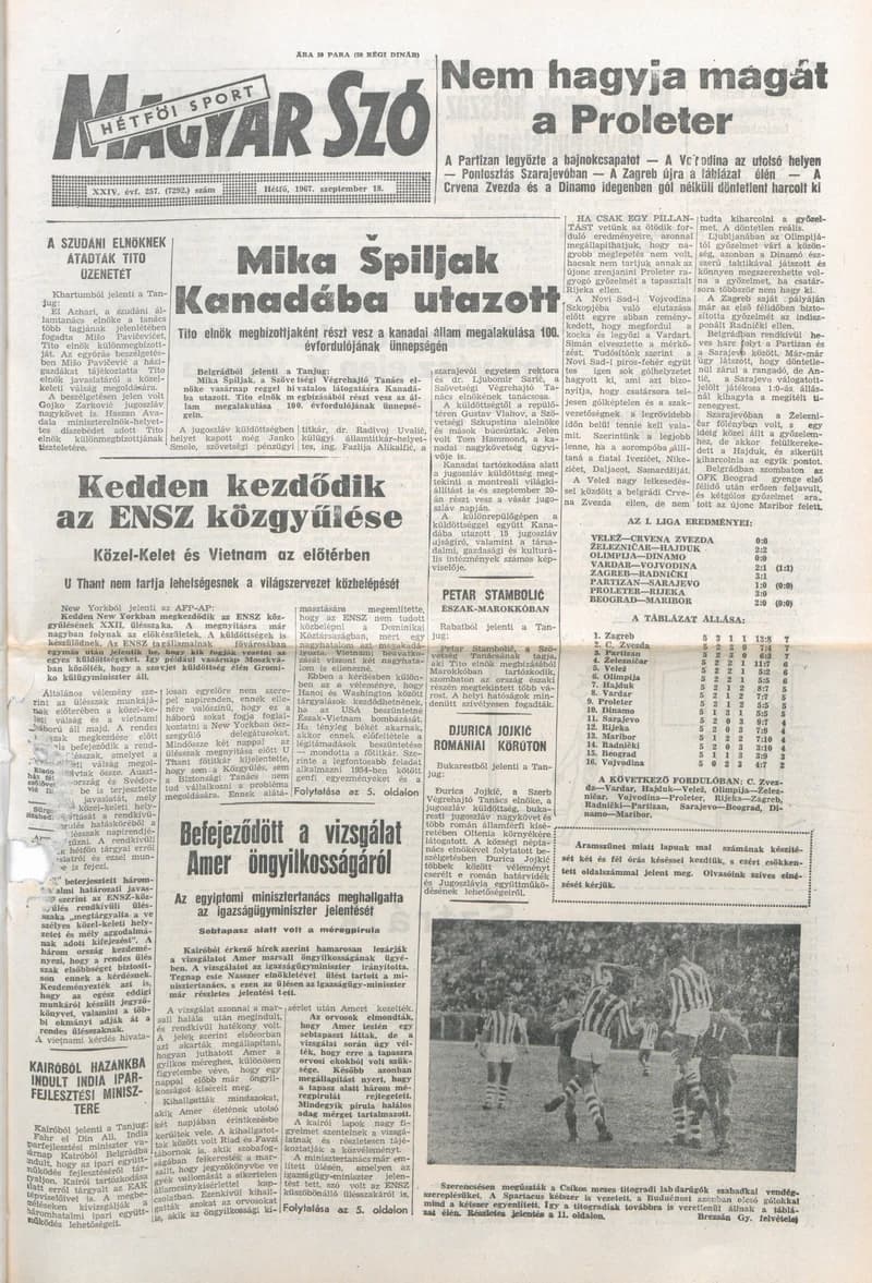 Magyar Szó, 24. évf. 1967. szeptember 18. 257. sz. 1–14. oldal