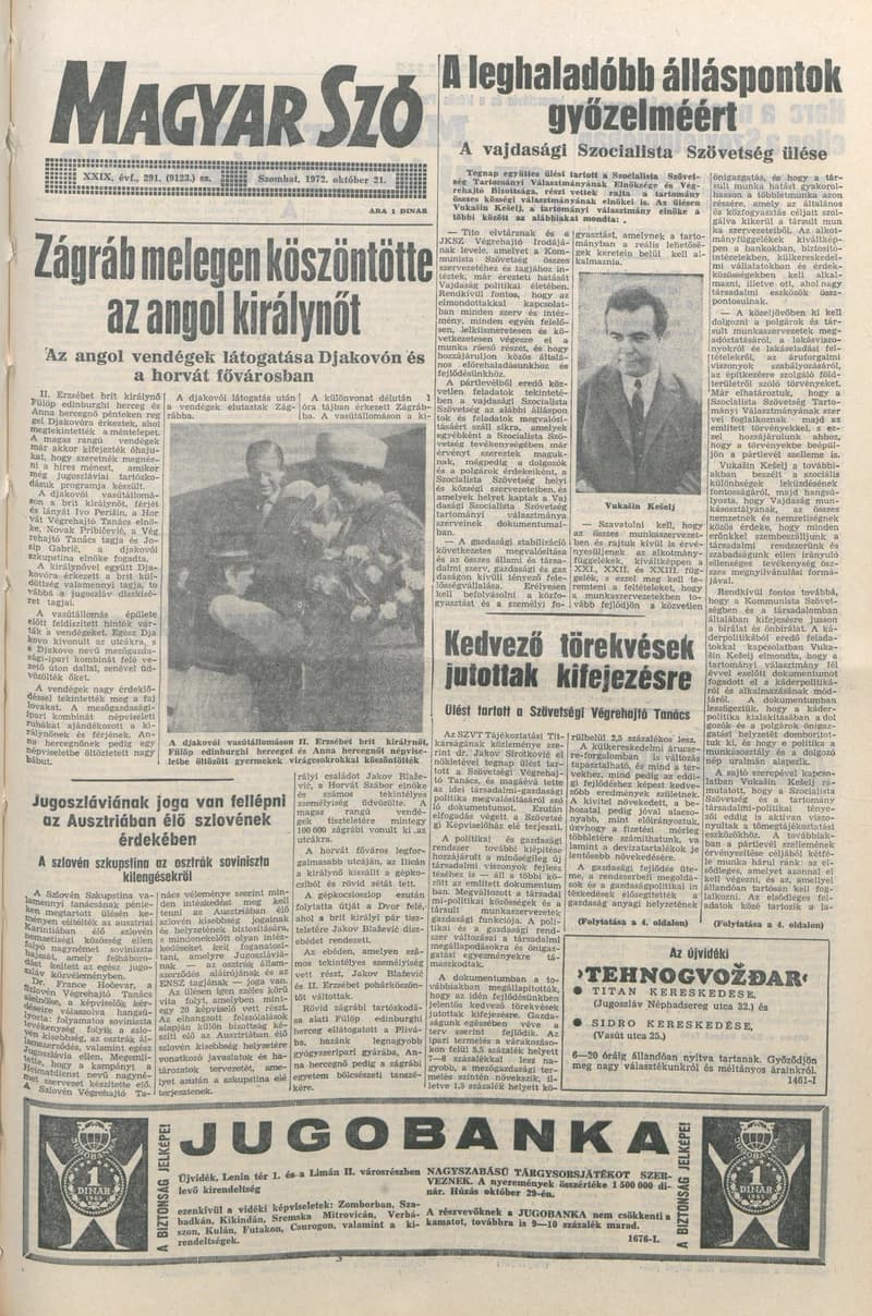 Magyar Szó, 29. évf. 1972. október 21. 291. sz. 1–20. oldal