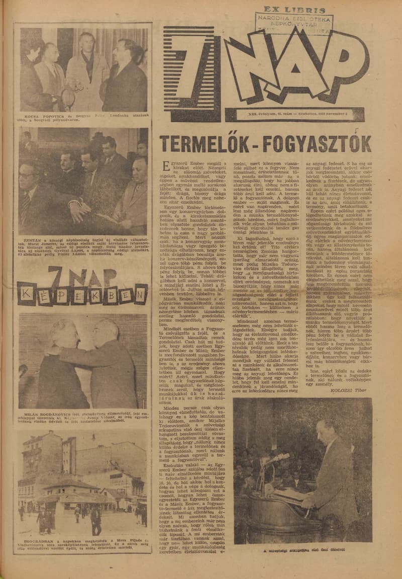 7 Nap, 13. évf. 1958. november 2. 45. sz. 1–20. oldal