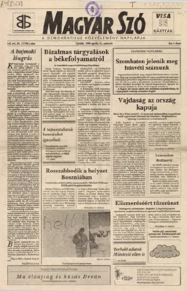 Magyar Szó, 52. évf. 1995. április 13. 86. sz. 1–16. oldal