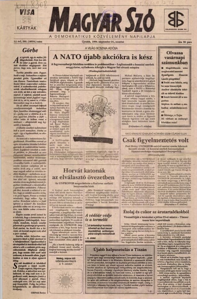 Magyar Szó, 51. évf. 1994. szeptember 24. 205. sz. 1–16. oldal