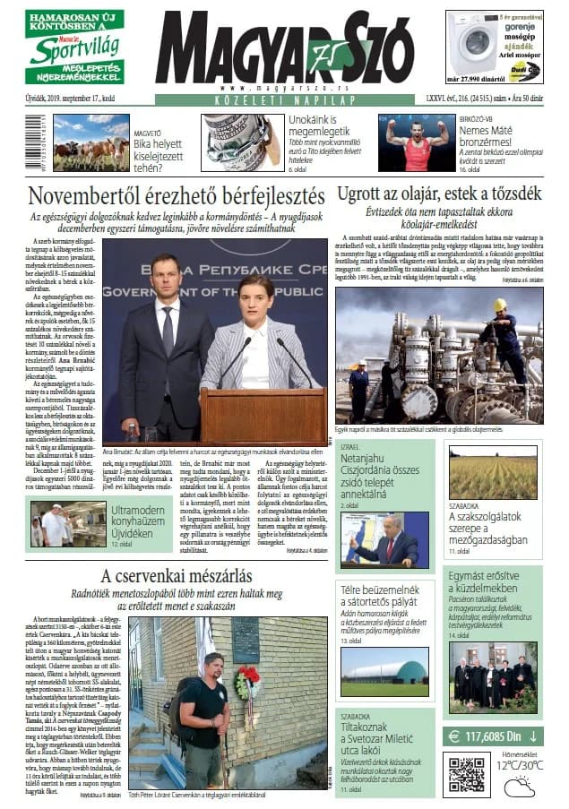 Magyar Szó, 76. évf. 2019. szeptember 17. 216. sz. 1–20. oldal