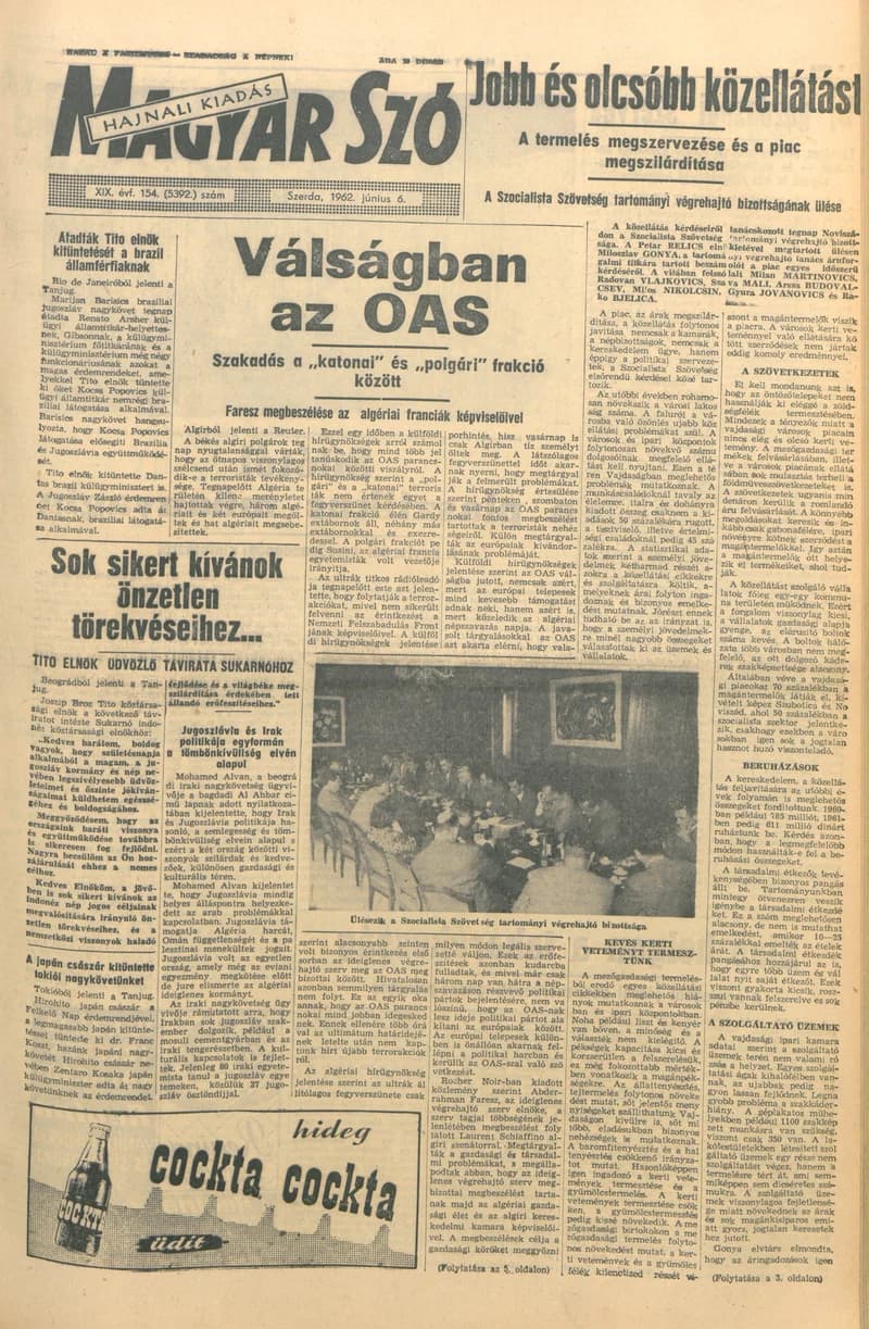 Magyar Szó, 19. évf. 1962. június 6. 154. sz. 1–14. oldal