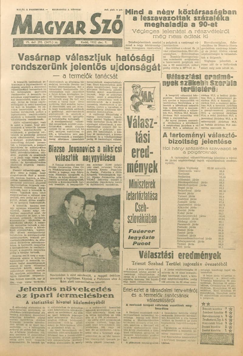 Magyar Szó, 9. évf. 1952. december 9. 293. sz. 1–10. oldal