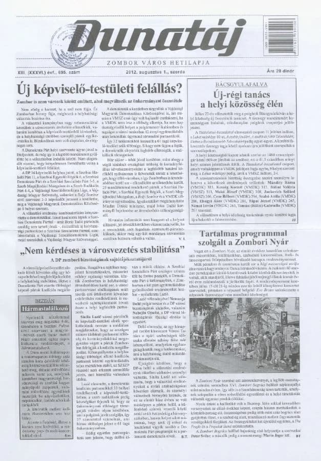 Dunatáj, 14. évf. 2012. augusztus 1. 695. sz.
