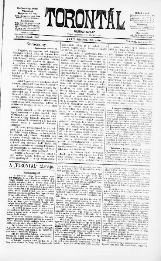 Torontál, 32. évf. 1903. december 24. 293. sz.