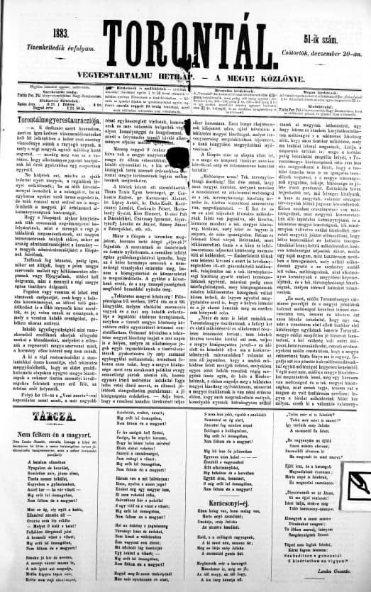 Torontál, 12. évf. 1883. december 20. 51. sz.