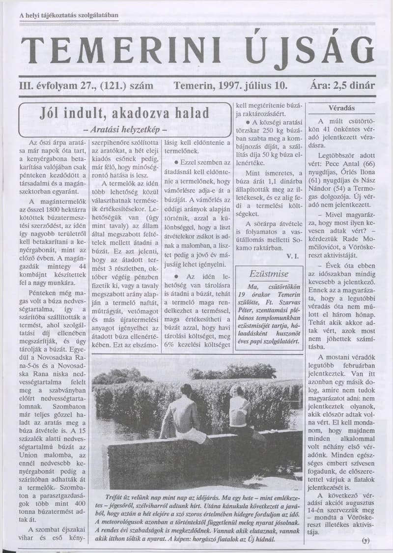 Temerini Újság, 3. évf. 1997. július 10. 27. sz.