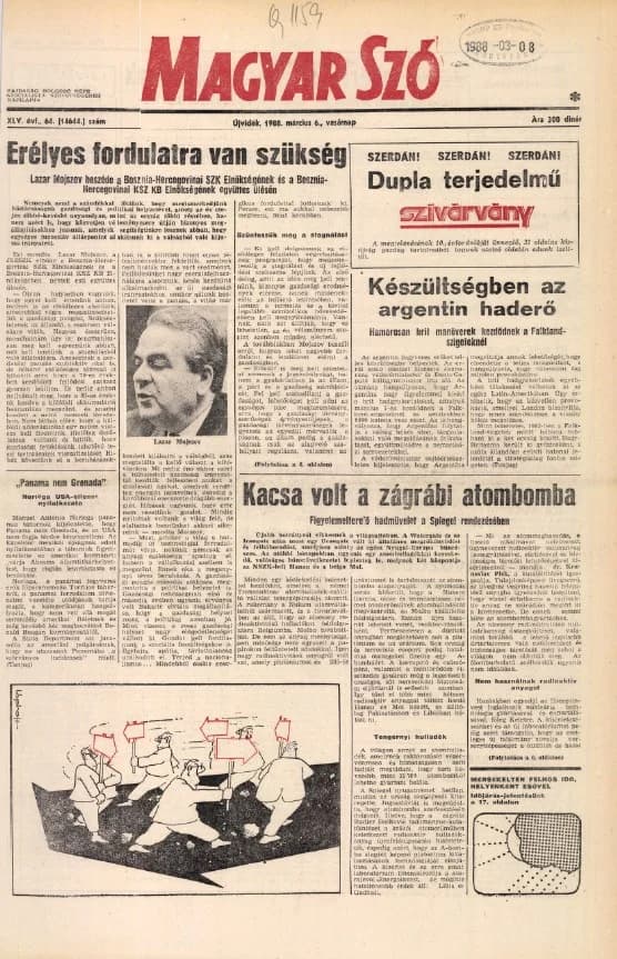 Magyar Szó, 45. évf. 1988. március 6. 64. sz. 1–32. oldal