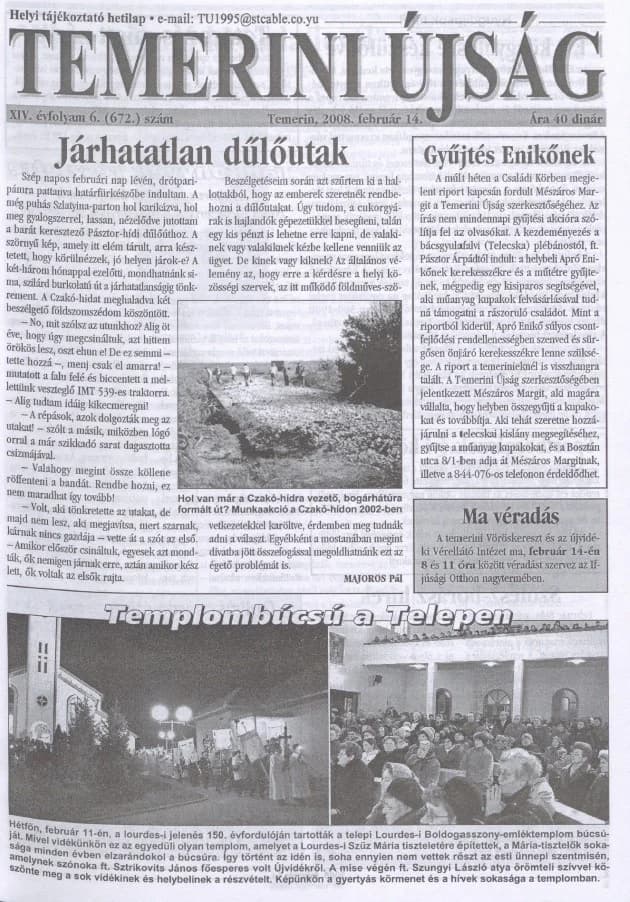 Temerini Újság, 14. évf. 2008. február 14. 6. sz.