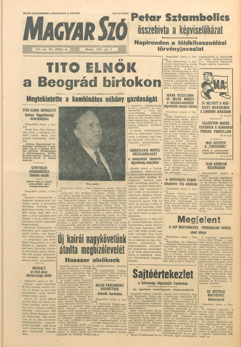 Magyar Szó, 16. évf. 1959. október 2. 232. sz. 1–22. oldal