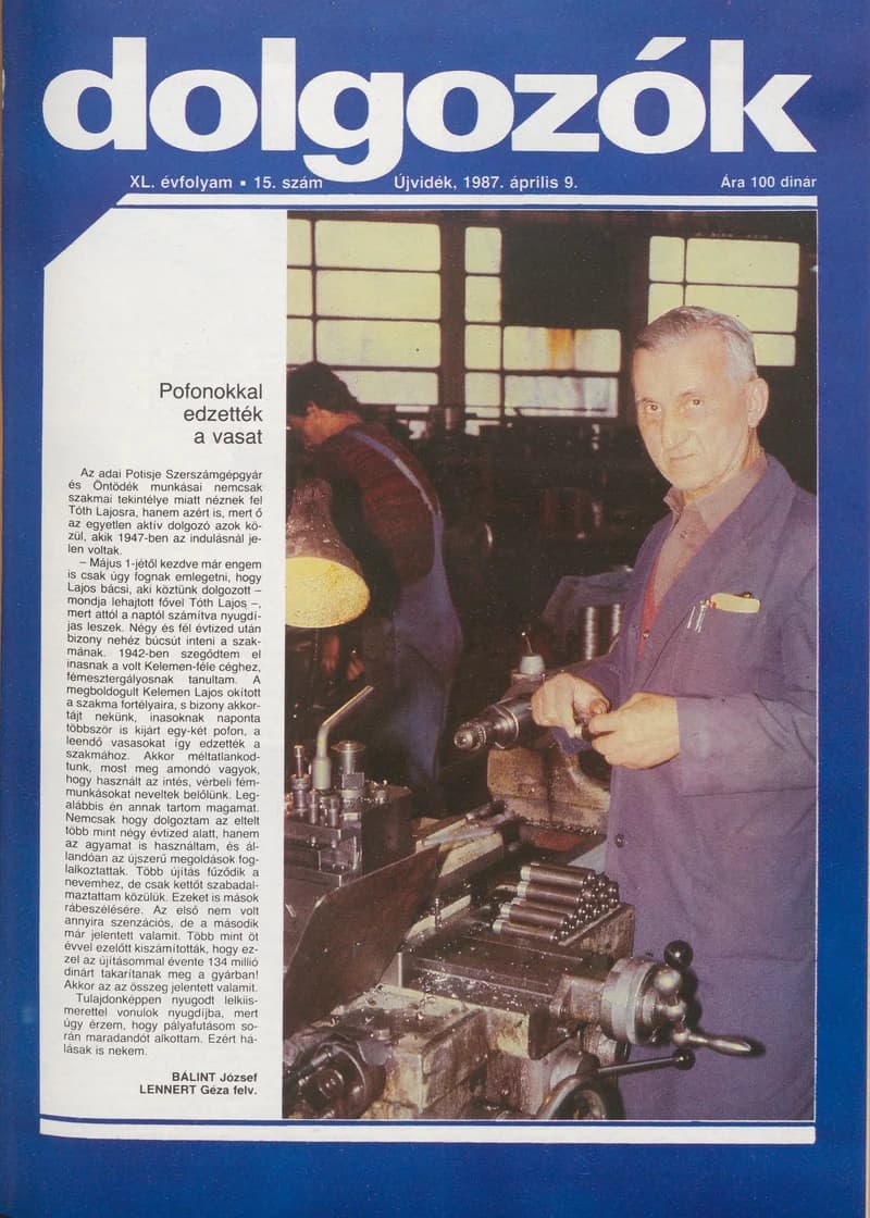 Dolgozók, 41. évf. 1987. április 9. 15. sz.