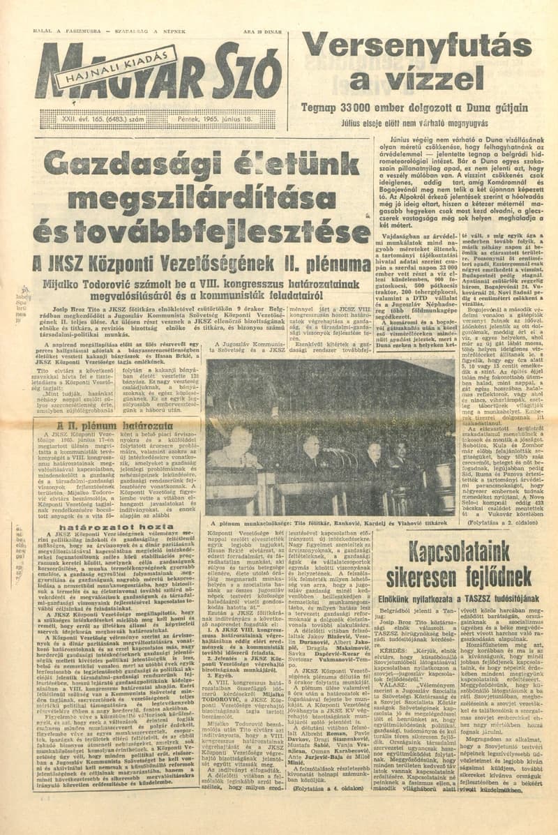 Magyar Szó, 22. évf. 1965. június 18. 165. sz. 1–16. oldal