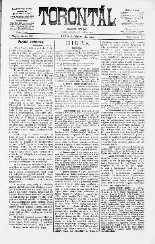Torontál, 34. évf. 1905. június 5. 127. sz.