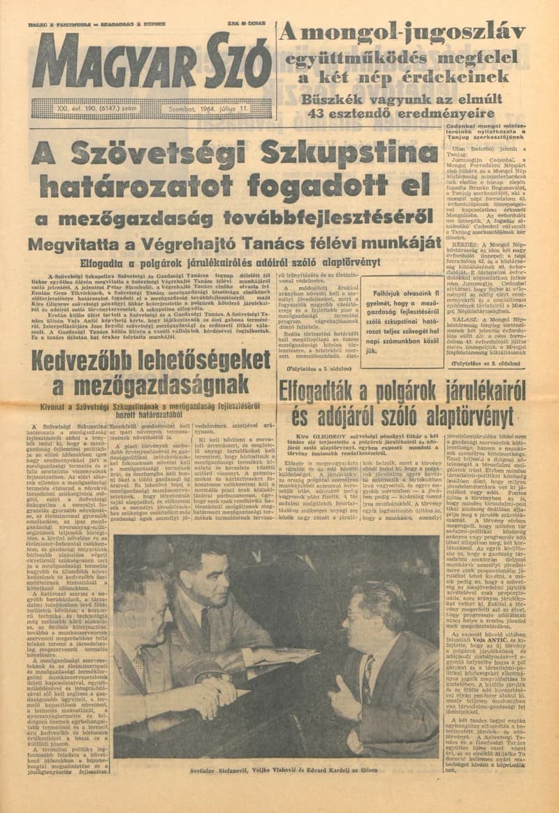 Magyar Szó, 21. évf. 1964. július 11. 190. sz. 1–12. oldal