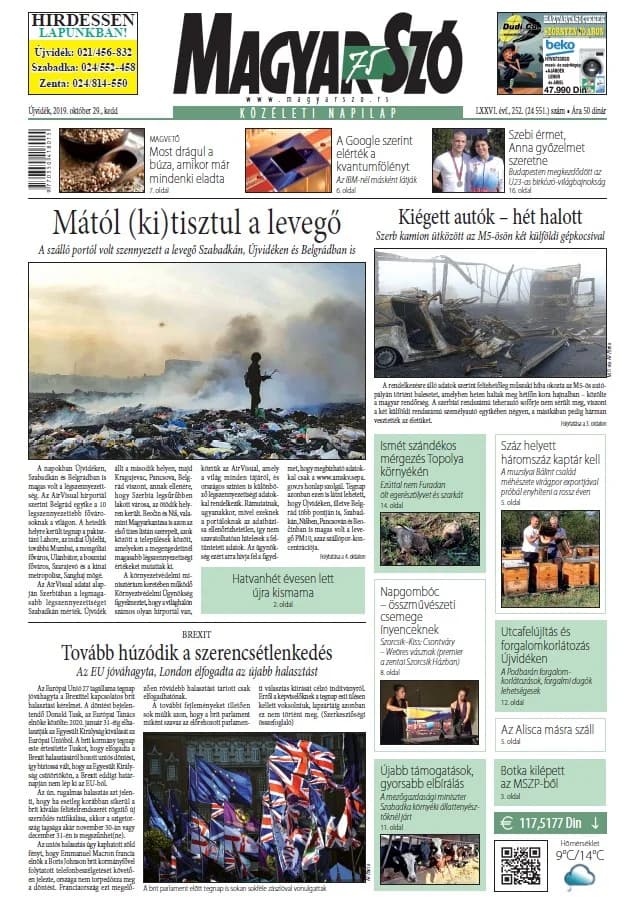 Magyar Szó, 76. évf. 2019. október 29. 252. sz. 1–20. oldal